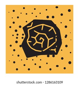 dinosaur fossils vector illustration with texture gold colour