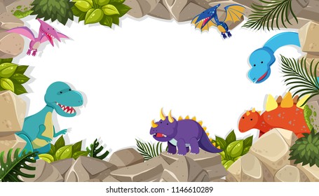 Dinosaur Frame Theme Concept Illustration