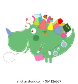 dinosaur friends, dinosaur chef illustrations