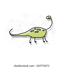 Dinosaur, funny sketch for your design. Vector illustration