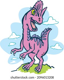 dinosaur funny toon vector illustration