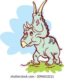 dinosaur funny toon vector illustration