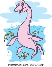 dinosaur funny toon vector illustration