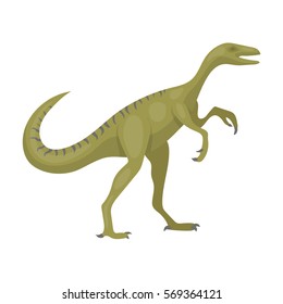 Dinosaur Gallimimus icon in cartoon style isolated on white background. Dinosaurs and prehistoric symbol stock vector illustration