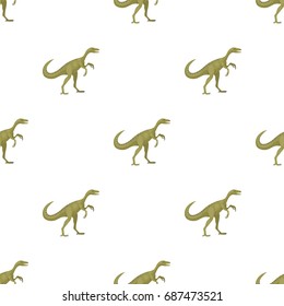 Dinosaur Gallimimus icon in cartoon style isolated on white background. Dinosaurs and prehistoric symbol stock vector illustration
