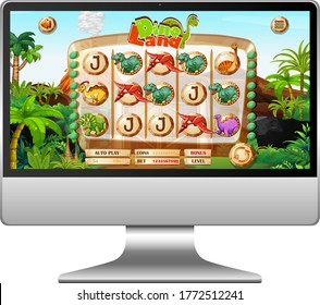 Dinosaur game on computer screen illustration