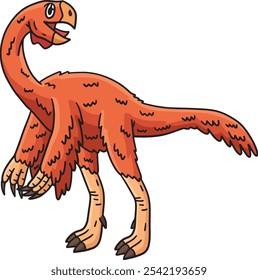 Dinosaur Gigantoraptor Cartoon Colored Clipart