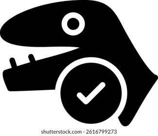 Dinosaur Glyph Vector Icon Design