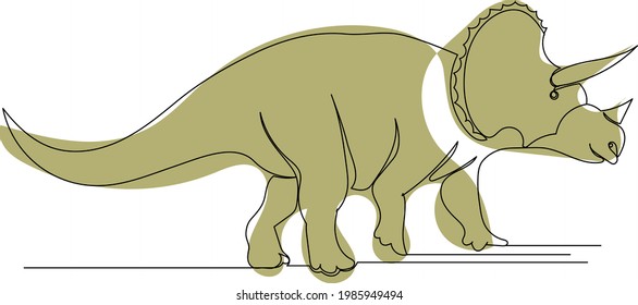 dinosaur green one line drawing