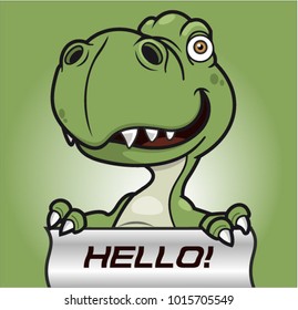 dinosaur with greetings