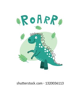 dinosaur growls vector illustration