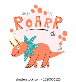 dinosaur growls vector illustration
