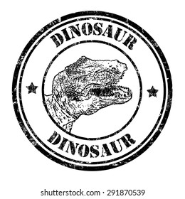 Dinosaur grunge rubber stamp on white background, vector illustration