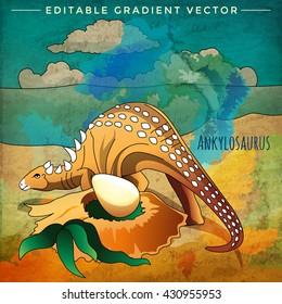 Dinosaur in the habitat. Vector Illustration Of Ankylosaur