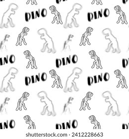 Dinosaur halftone creative flat seamless pattern. Wallpaper, textile, wrapping paper design
