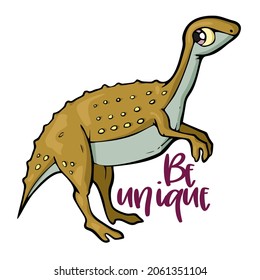 Dinosaur Hand drawn typography poster set. Conceptual handwritten phrase craft T shirt hand lettered calligraphy