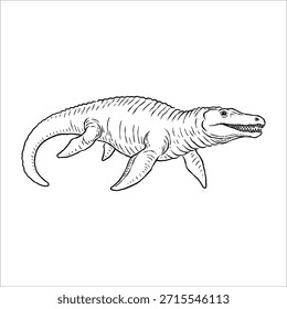Dinosaurio dibujado a mano Ilustración vectorial