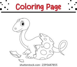 dinosaur hatching from egg coloring page.