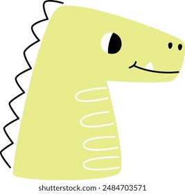 Cabeza de dinosaurio Doodle Ilustración vectorial