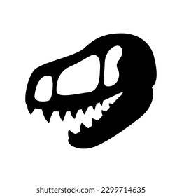 Dinosaur head fossil icon vector art, flat design, dinosaur head icon illustration