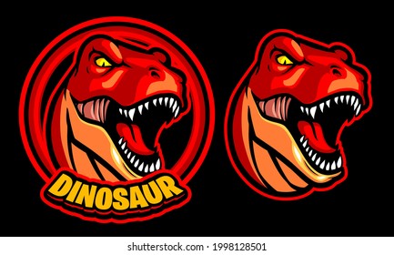 DINOSAUR HEAD ILLUSTRATION LOGO TEMPLATE