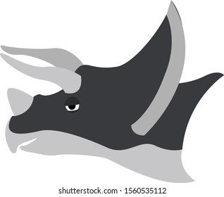 Dinosaur head, illustration, vector on white background.