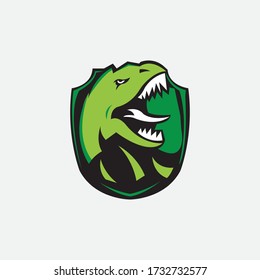 dinosaur head mascot logo design vector emblem