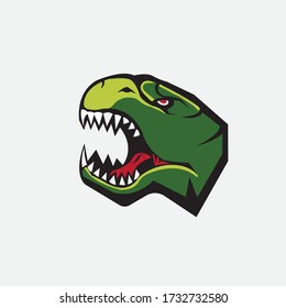 dinosaur head mascot logo design vector emblem