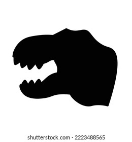 dinosaur head silhouette vector illustration isolated on white background