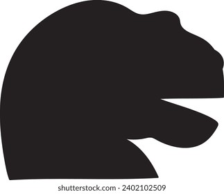 Ilustración del vector de silueta de cabeza de dinosaurio