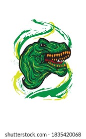 dinosaur head sketch vector color drawing 