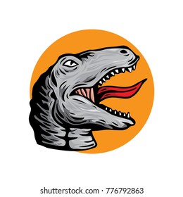 dinosaur head sketch vector color