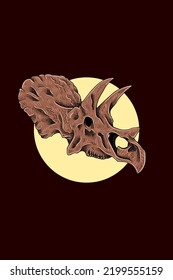 Dinosaur head skull vector illustration