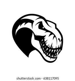 Dinosaur head sport club vector logo concept isolated on white background. Modern team badge mascot design. Premium quality wild reptile t-shirt tee print illustration. Monster professional icon.