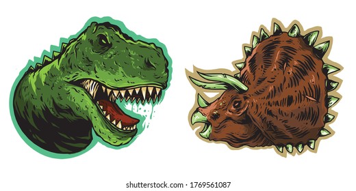 dinosaur head vector design illustration