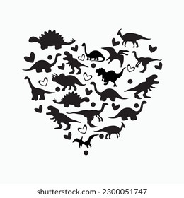 Dinosaur Heart SVG, Valentine Dinosaur SVG, Dinosaur, Valentine's Day Shirts, Valentine Gift, Kid's Shirt, Cut File Cricut svg