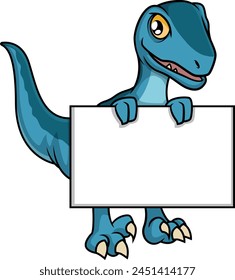 Dinosaurio sosteniendo Ilustración vectorial en blanco