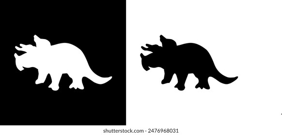 Dinosaur icon. Ancient animals. Giant beast. Black icon. Silhouette icon.