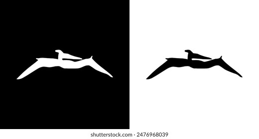 Dinosaur icon. Ancient animals. Giant beast. Black icon. Silhouette icon.