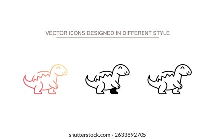 Dinosaur icon design with white background stock illustration