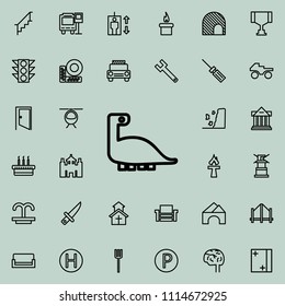 dinosaur icon. Detailed set of minimalistic line icons. Premium graphic design. One of the collection icons for websites, web design, mobile app on colored background