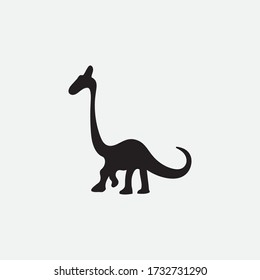 dinosaur icon illustration in black vector design