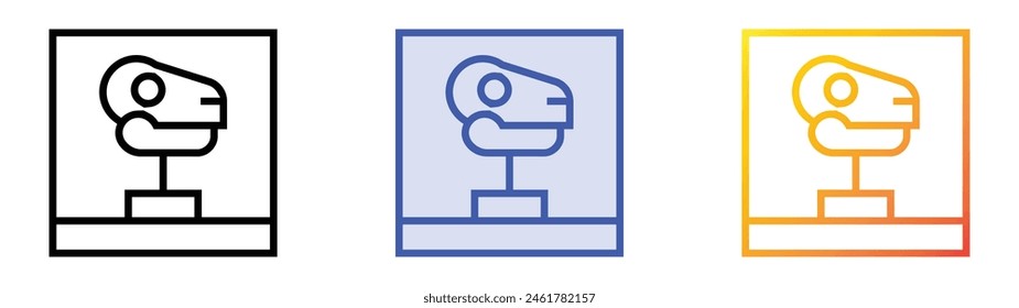 dinosaur icon. Linear, Blue Fill and Gradient Style Design Isolated On White Background