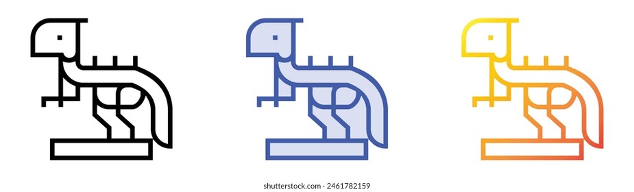 dinosaur icon. Linear, Blue Fill and Gradient Style Design Isolated On White Background