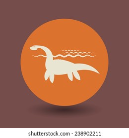 Dinosaur icon or sign, vector illustration