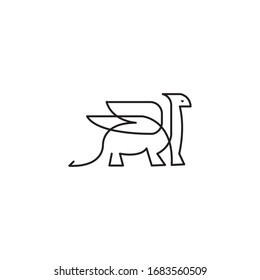 Dinosaur icon simple line vector design