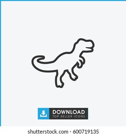 dinosaur icon. simple outline dinosaur vector icon. on white background.