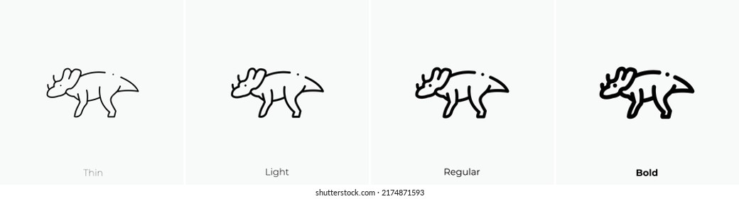 dinosaur icon. Thin, Light Regular And Bold style design isolated on white background