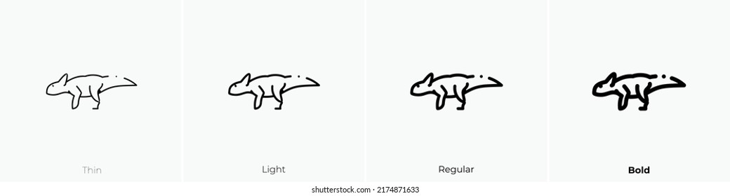 dinosaur icon. Thin, Light Regular And Bold style design isolated on white background
