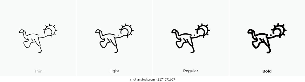 dinosaur icon. Thin, Light Regular And Bold style design isolated on white background